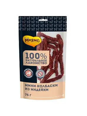 Мнямс лакомство для собак Мини-колбаски из индейки